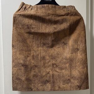 Elegant Brown Textured Leather Skirt 14